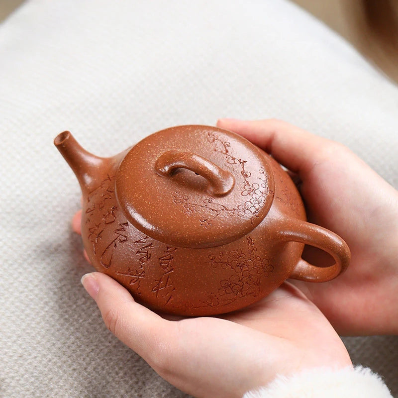 150ml Yixing Raw Ore Purple Clay Teapots Famous Artists Handmade Tea Pot Beauty Kettle Chinese High-end Zisha Tea Set Collection