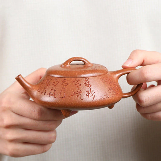 150ml Yixing Raw Ore Purple Clay Teapots Famous Artists Handmade Tea Pot Beauty Kettle Chinese High-end Zisha Tea Set Collection