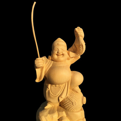15CM Cypress Wood Wood Sculpture Real Wood Wood Statue Home Décor Figure Statue Buddha Collection Feng Shui Office Decoration