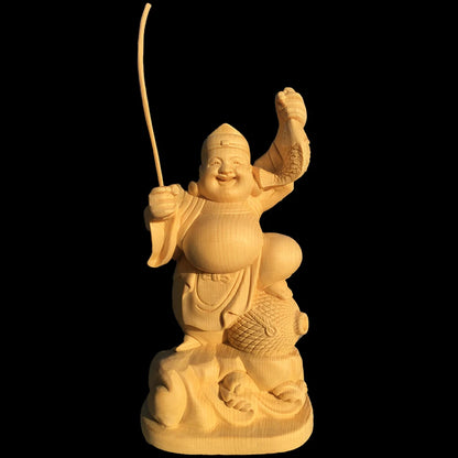 15CM Cypress Wood Wood Sculpture Real Wood Wood Statue Home Décor Figure Statue Buddha Collection Feng Shui Office Decoration