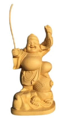 15CM Cypress Wood Wood Sculpture Real Wood Wood Statue Home Décor Figure Statue Buddha Collection Feng Shui Office Decoration