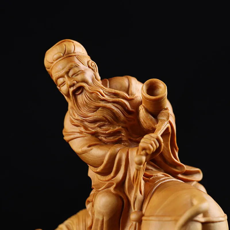 15CM Solid Wood Zhang Guolao Chinese Mythological Figures Eight Immortals Taoist Pantheon Wood Figure Home Craft Gift Decoration