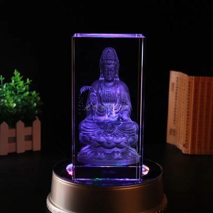 15CM large # TOP Good Southeast Asia blessing home family talisman 3D crystal Guanyin Bodhisattva Buddha statue ornament