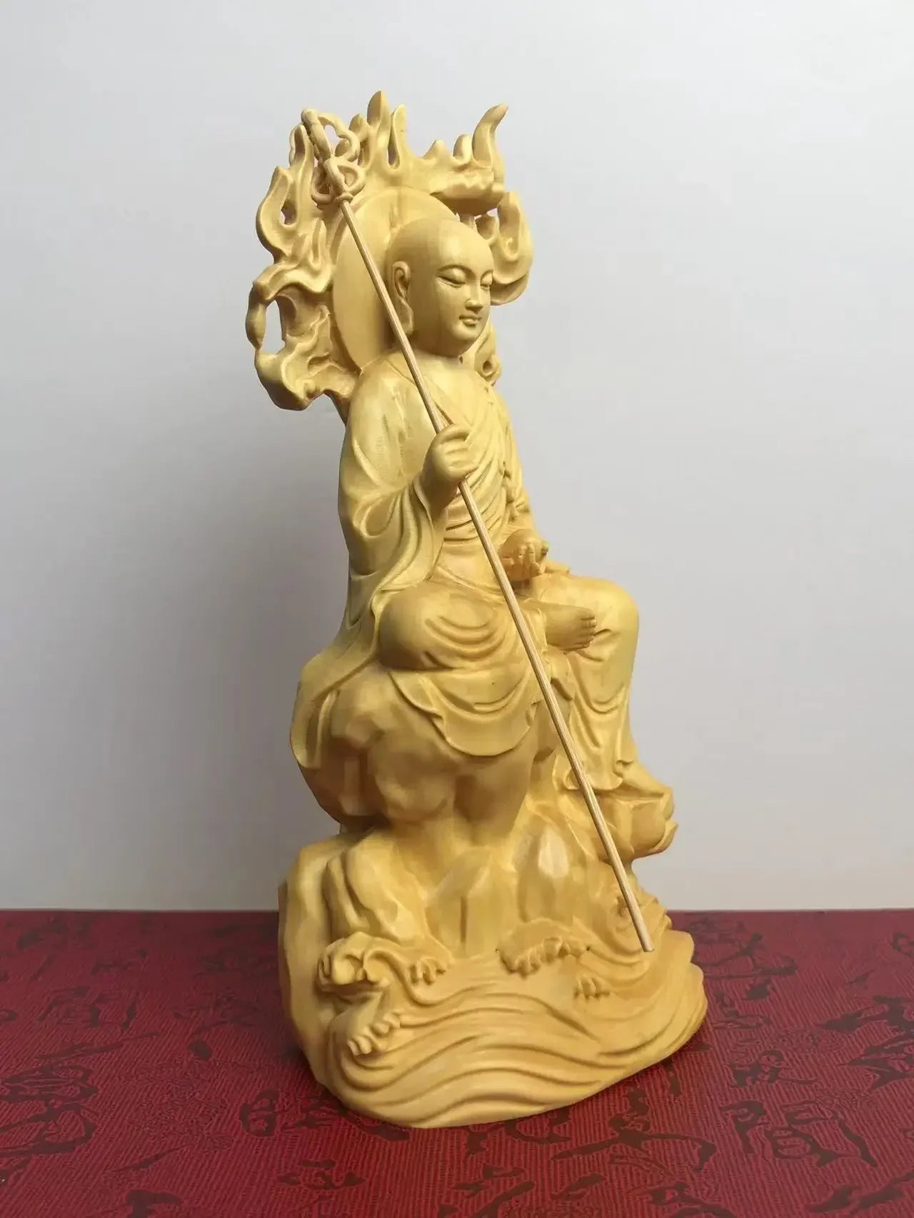 15cm Buddha Solid Wood Statue Ksitigarbha Bodhisattva Figure of Buddha Statue  Sculptures Gifts