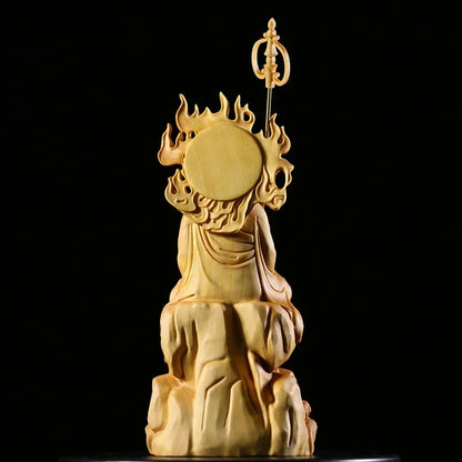 15cm Buddha Solid Wood Statue Ksitigarbha Bodhisattva Figure of Buddha Statue  Sculptures Gifts