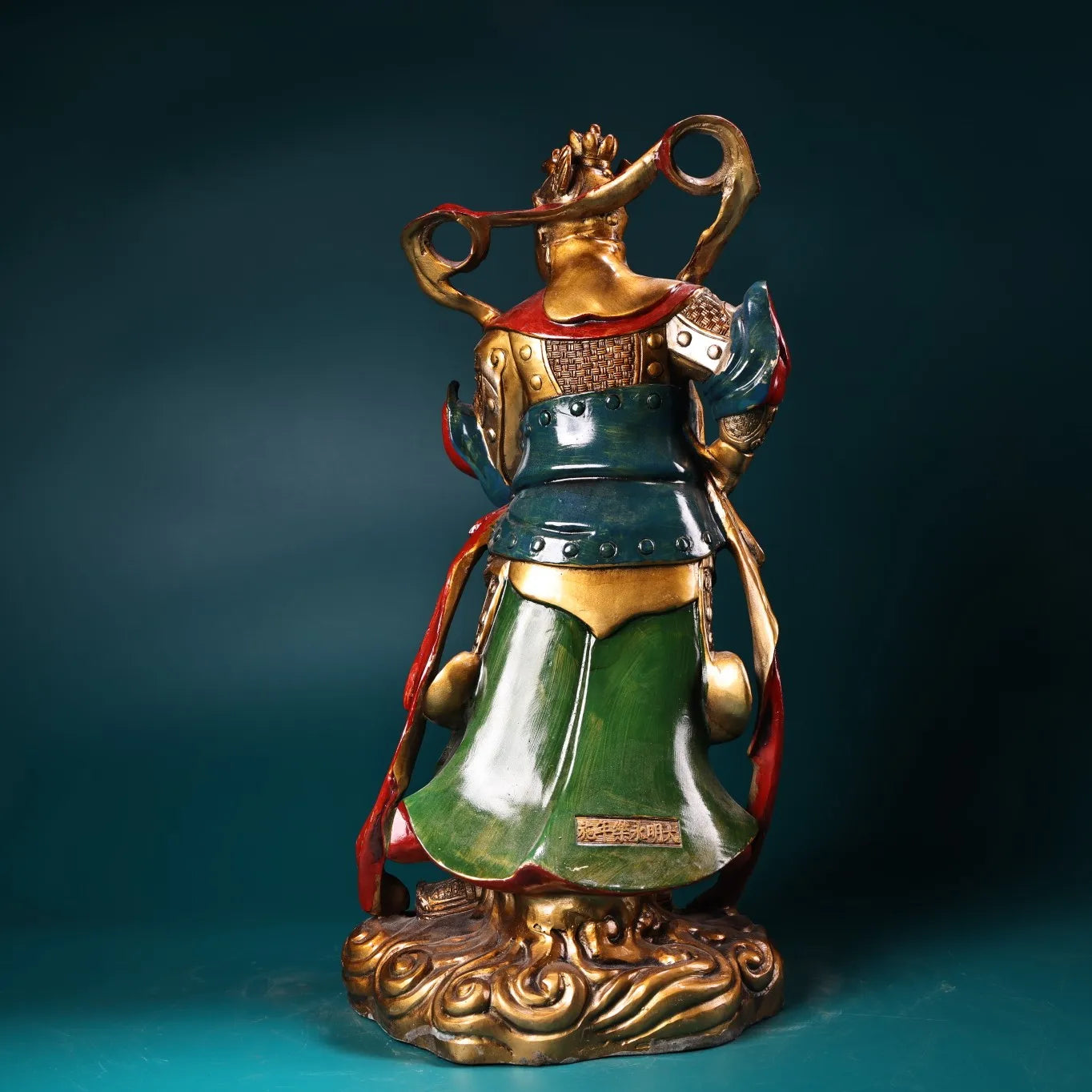 16"Tibetan Temple Collection Old Bronze Painted Veda Bodhisattva Protector Door God Buddha Worship Hall Town house