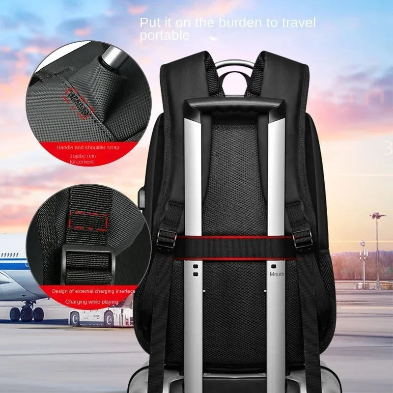 16-inch laptop backpack for men, large-capacity business commuter backpack, water-repellent, simple student school bag
