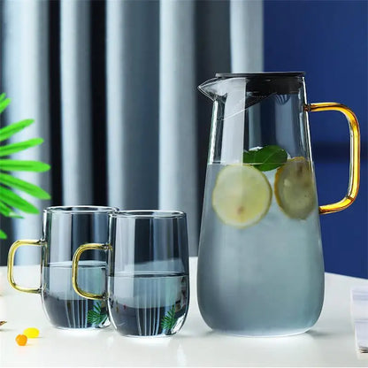 1600ml Nordic style heat-resistant glass kettle  Large-capacity household explosion-proof juice coffee milk jug Filter with lid