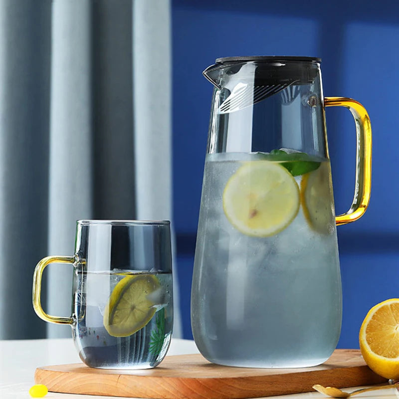 1600ml Nordic style heat-resistant glass kettle  Large-capacity household explosion-proof juice coffee milk jug Filter with lid