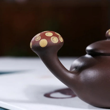 160cc China Genuine Yixing Old Purple Mud Teapot Black Natural  Dahongpao Tea Set Mini Mushroom Teaware