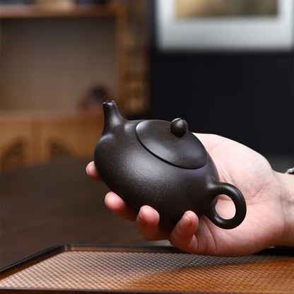 160cc Chinese Yixing Purple Clay Teapot Handmade Ball Hole Filter Tea Pot Raw Ore Zisha Tea Set Customized Beauty Tea Maker