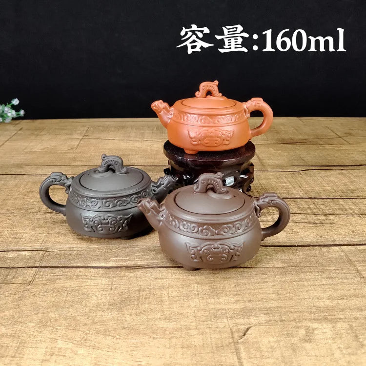 160cc Yixing Large Purple Clay Pot Large Capacity Kungfu Teapot Household Handmade Filter Red Clay Pot Teacup Tea Set