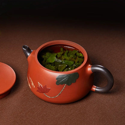 160ml Authentic Yixing Purple Clay Teapot Master Hand-made Large Diameter Stone Scoop Tea Infuser Home Zisha Beauty Tea Sets