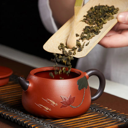 160ml Authentic Yixing Purple Clay Teapot Master Hand-made Large Diameter Stone Scoop Tea Infuser Home Zisha Beauty Tea Sets