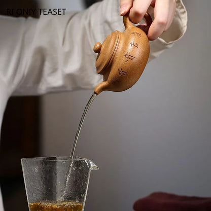 160ml Authentic Yixing Purple Clay Teapot Raw Ore Section Mud Filter Tea Pot Zisha Antique Beauty Kettle Household Tea Sets
