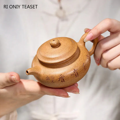 160ml Authentic Yixing Purple Clay Teapot Raw Ore Section Mud Filter Tea Pot Zisha Antique Beauty Kettle Household Tea Sets