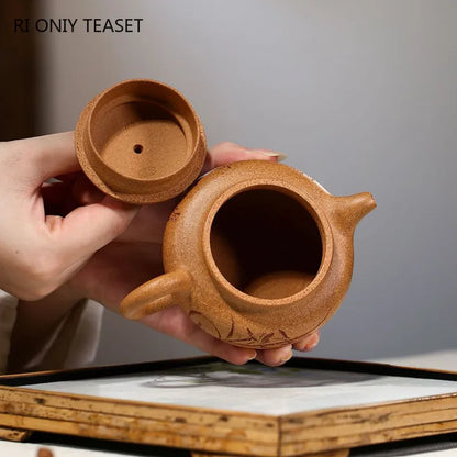 160ml Authentic Yixing Purple Clay Teapot Raw Ore Section Mud Filter Tea Pot Zisha Antique Beauty Kettle Household Tea Sets