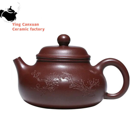 160ml Authentic Yixing Purple Clay Teapots Famous Artists Handmade Plum Blossom Tea Pot Kettle Chinese Zisha Tea Set Teaware