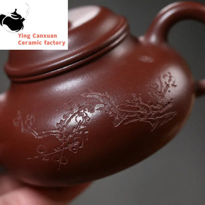160ml Authentic Yixing Purple Clay Teapots Famous Artists Handmade Plum Blossom Tea Pot Kettle Chinese Zisha Tea Set Teaware