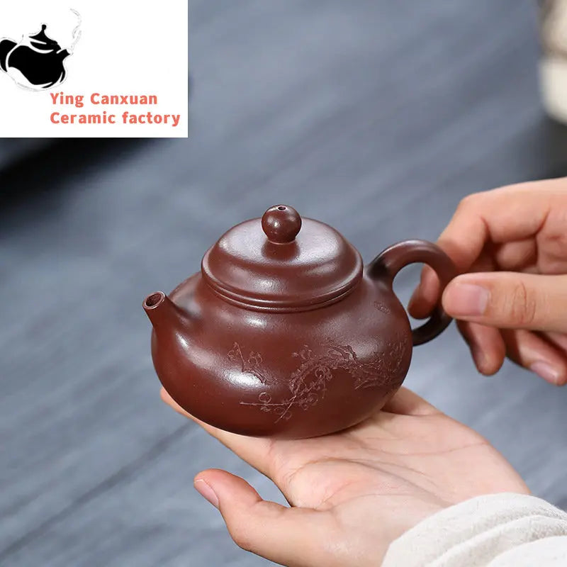 160ml Authentic Yixing Purple Clay Teapots Famous Artists Handmade Plum Blossom Tea Pot Kettle Chinese Zisha Tea Set Teaware