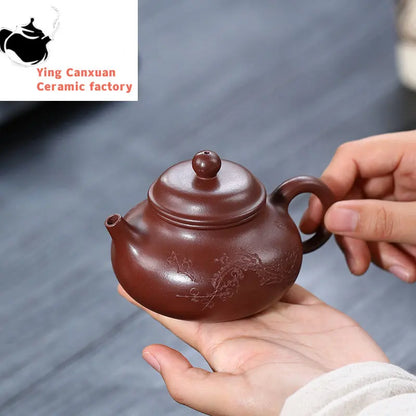 160ml Authentic Yixing Purple Clay Teapots Famous Artists Handmade Plum Blossom Tea Pot Kettle Chinese Zisha Tea Set Teaware