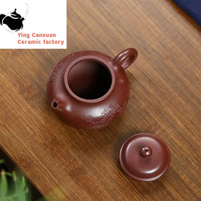 160ml Authentic Yixing Purple Clay Teapots Famous Artists Handmade Plum Blossom Tea Pot Kettle Chinese Zisha Tea Set Teaware