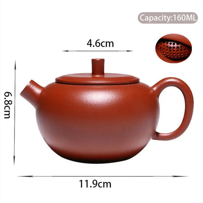 160ml Authentic Yixing Purple Clay Teapots Famous Artists Handmade Tea Pot Raw Ore Dahongpao Mud Kettle Chinese Zisha Tea Set
