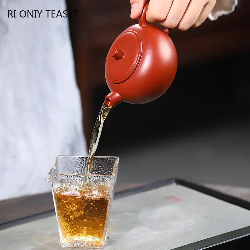 160ml Authentic Yixing Purple Clay Teapots Famous Artists Handmade Tea Pot Raw Ore Dahongpao Mud Kettle Chinese Zisha Tea Set