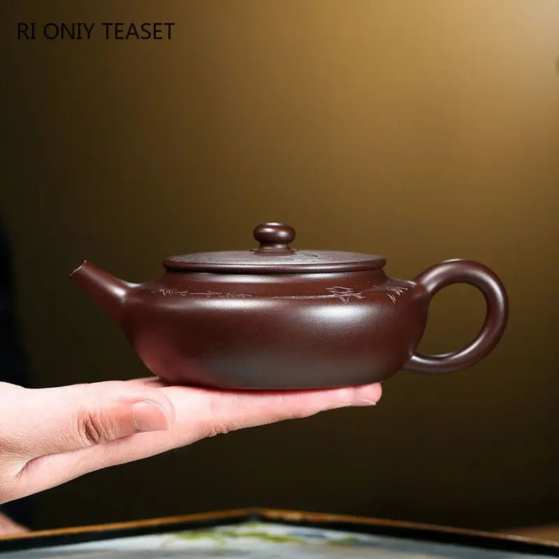 160ml Authentic Yixing Purple Clay Teapots Master Handmade Tea Pot Raw Ore Beauty Kettle Chinese Zisha Tea Set Customized Gifts