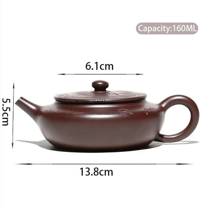 160ml Authentic Yixing Purple Clay Teapots Master Handmade Tea Pot Raw Ore Beauty Kettle Chinese Zisha Tea Set Customized Gifts