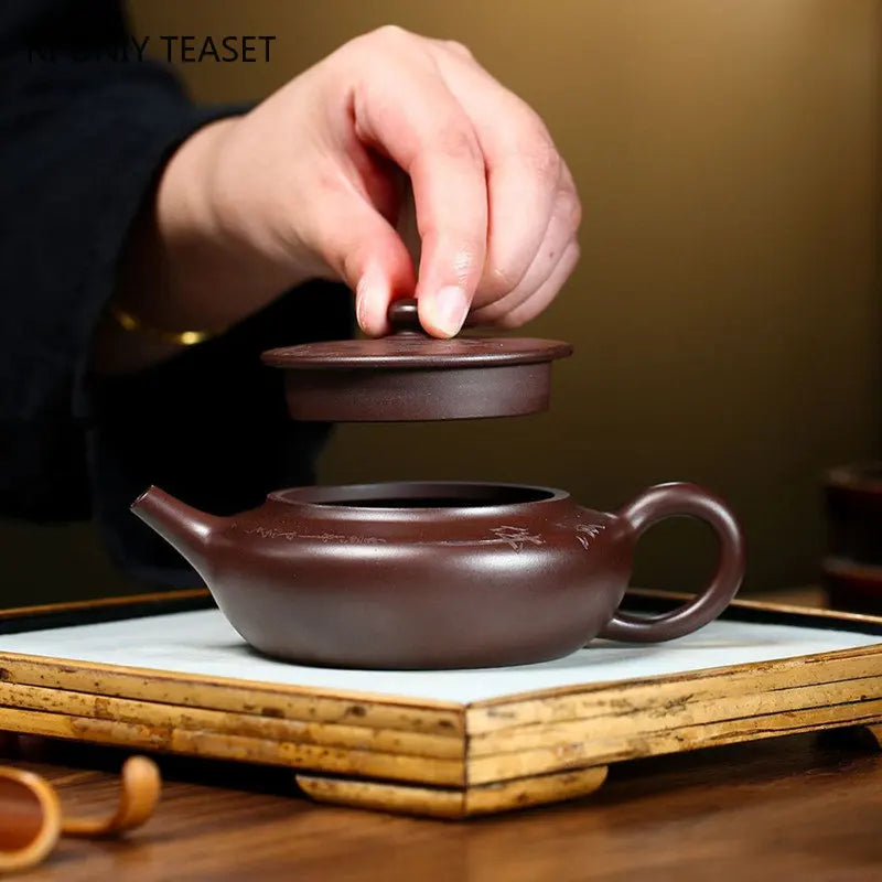 160ml Authentic Yixing Purple Clay Teapots Master Handmade Tea Pot Raw Ore Beauty Kettle Chinese Zisha Tea Set Customized Gifts