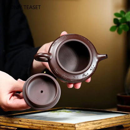 160ml Authentic Yixing Purple Clay Teapots Master Handmade Tea Pot Raw Ore Beauty Kettle Chinese Zisha Tea Set Customized Gifts