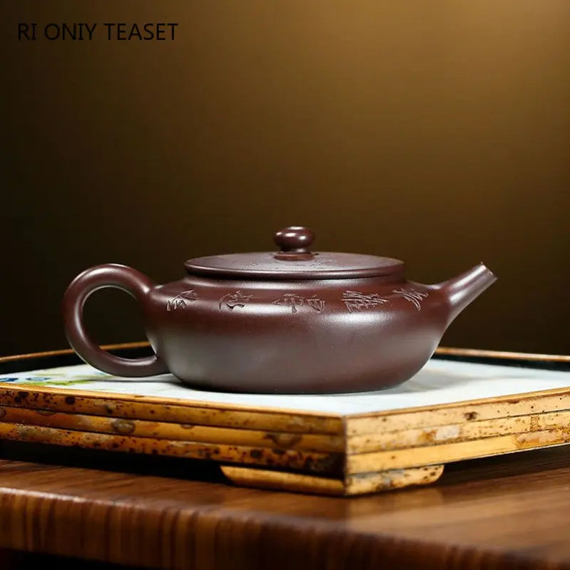 160ml Authentic Yixing Purple Clay Teapots Master Handmade Tea Pot Raw Ore Beauty Kettle Chinese Zisha Tea Set Customized Gifts