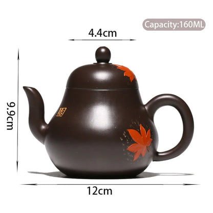 160ml Authentic Yixing Purple Clay Teapots Raw Ore Black Mud Handmade Filter Tea Pot Tea Ceremony Customized Zisha Kettle
