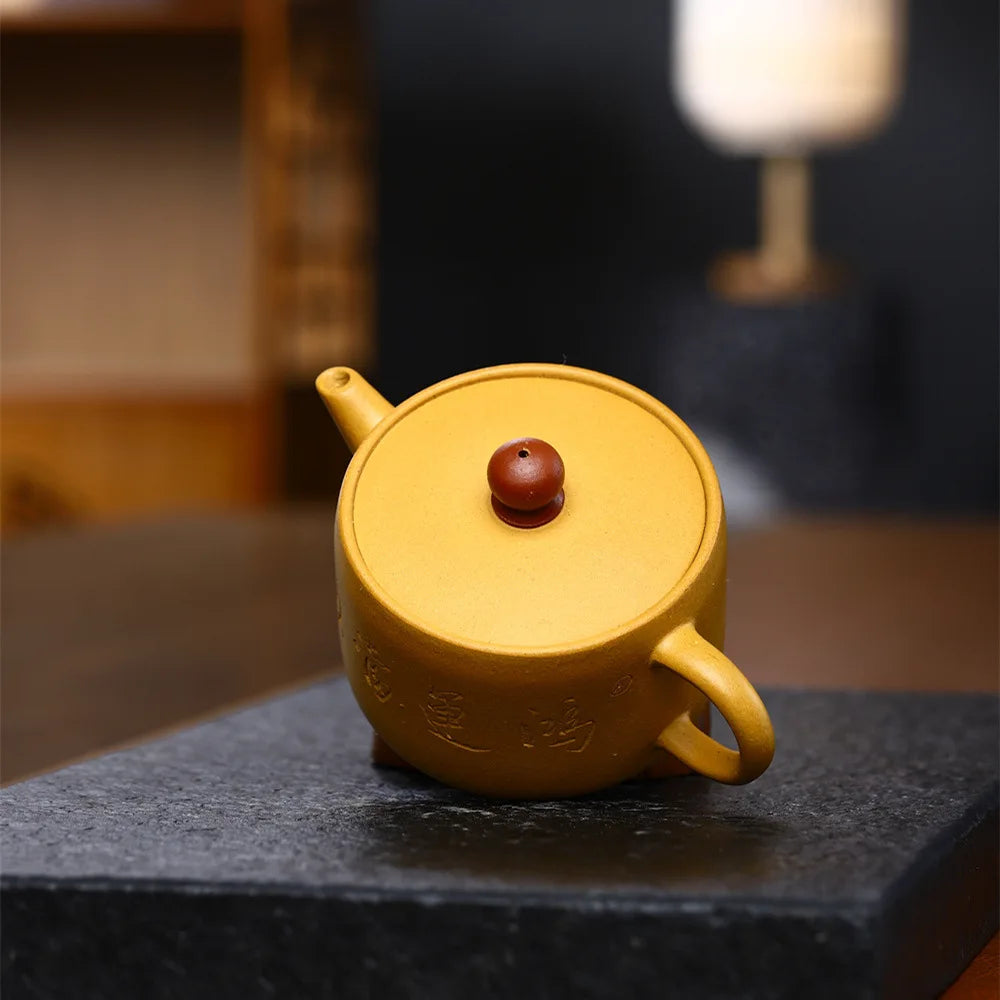 160ml Boutique Yixing Purple Clay Teapot Section Mud Square Filter Tea Pot High Grade Zisha Tea Infuser Handmade Beauty Kettle