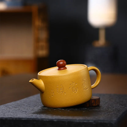 160ml Boutique Yixing Purple Clay Teapot Section Mud Square Filter Tea Pot High Grade Zisha Tea Infuser Handmade Beauty Kettle