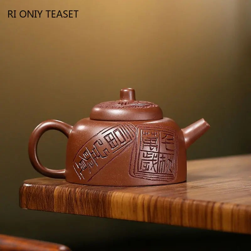 160ml Chinese Yixing Famous Purple Clay Teapots Handmade Tea Pot Raw Ore Purple Mud Kettle High-end Zisha Tea Set Collection