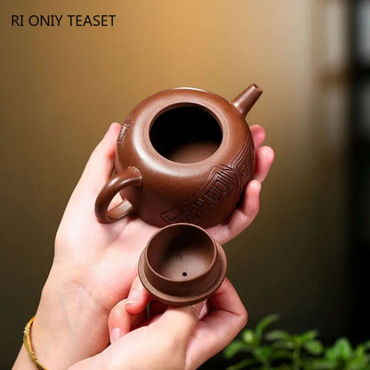160ml Chinese Yixing Famous Purple Clay Teapots Handmade Tea Pot Raw Ore Purple Mud Kettle High-end Zisha Tea Set Collection