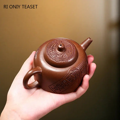 160ml Chinese Yixing Famous Purple Clay Teapots Handmade Tea Pot Raw Ore Purple Mud Kettle High-end Zisha Tea Set Collection