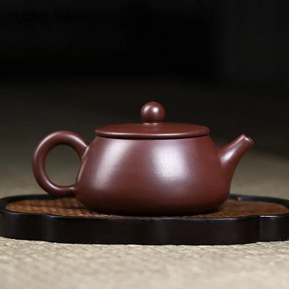 160ml Chinese Yixing Handmade Purple Clay Teapots Raw Ore Zhu Mud Stone Scoop Tea Pot Beauty Kettle Customized Zisha Tea Set