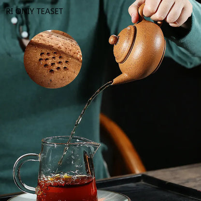 160ml Chinese Yixing High-end Purple Clay Teapots Famous Artists Handmade Tea Pot Treasure Osmanthus Sand Kettle Zisha Tea Set