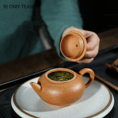 160ml Chinese Yixing High-end Purple Clay Teapots Famous Artists Handmade Tea Pot Treasure Osmanthus Sand Kettle Zisha Tea Set