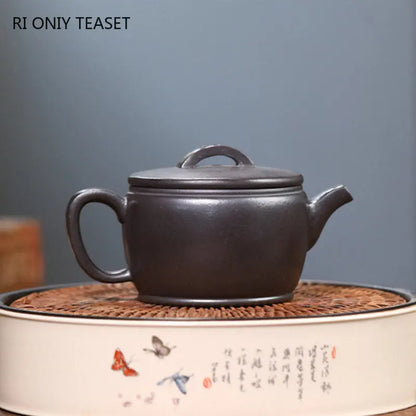 160ml Chinese Yixing High-end Purple Clay Teapots Large Caliber Famous Artists Handmade Tea Pot Beauty Kettle Zisha Tea Set