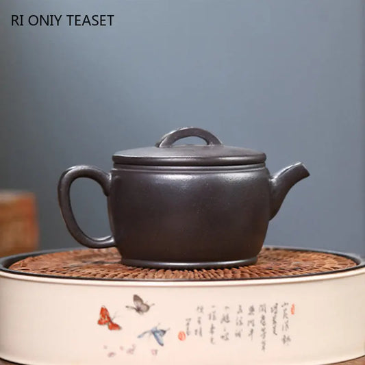 160ml Chinese Yixing High-end Purple Clay Teapots Large Caliber Famous Artists Handmade Tea Pot Beauty Kettle Zisha Tea Set