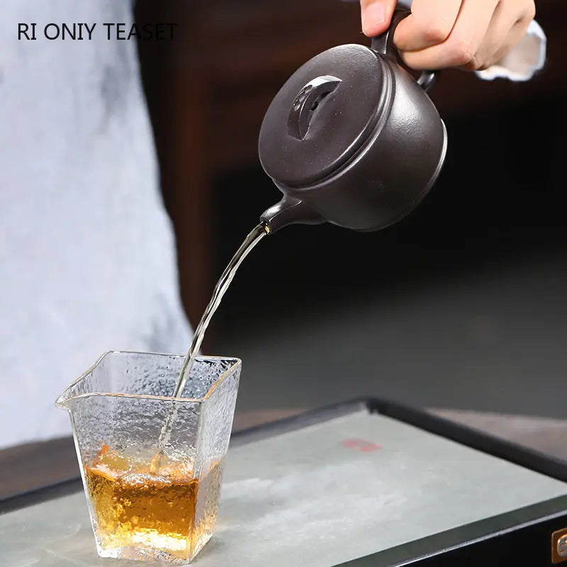 160ml Chinese Yixing High-end Purple Clay Teapots Large Caliber Famous Artists Handmade Tea Pot Beauty Kettle Zisha Tea Set