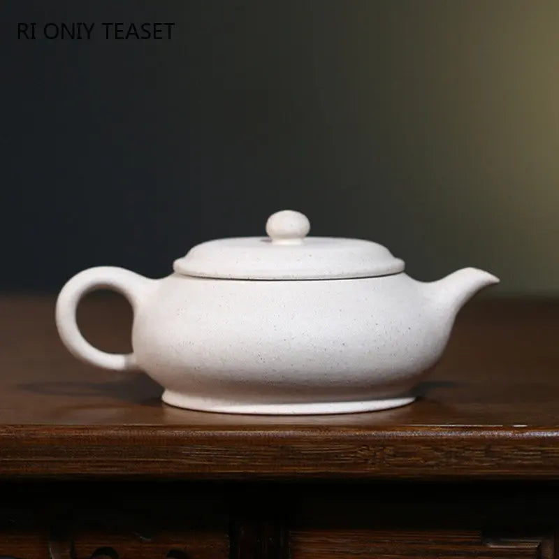 160ml Chinese Yixing Purple Clay Teapot Famous Artists Handmade Tea Pot Raw Ore White Section Mud Kettle Authentic Zisha Tea Set