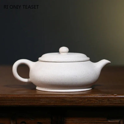 160ml Chinese Yixing Purple Clay Teapot Famous Artists Handmade Tea Pot Raw Ore White Section Mud Kettle Authentic Zisha Tea Set