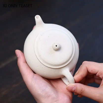 160ml Chinese Yixing Purple Clay Teapot Famous Artists Handmade Tea Pot Raw Ore White Section Mud Kettle Authentic Zisha Tea Set