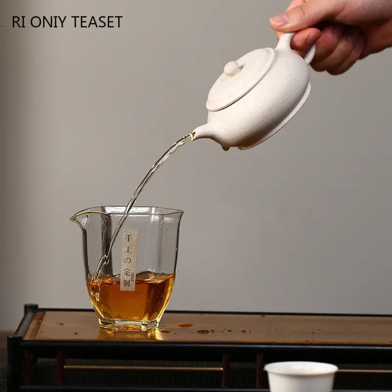 160ml Chinese Yixing Purple Clay Teapot Famous Artists Handmade Tea Pot Raw Ore White Section Mud Kettle Authentic Zisha Tea Set