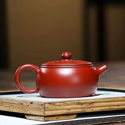 160ml Chinese Yixing Purple Clay Teapots Ball Hole Filtration Handmade Raw Ore Dahongpao Tea Pot Kettle Zisha Tea Set Supplies